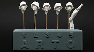 German M35-M40 helmet heads for Tamiya 35371